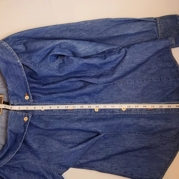 Express vintage long sleeve denim shirt sz 9 - Picture 8 of 9